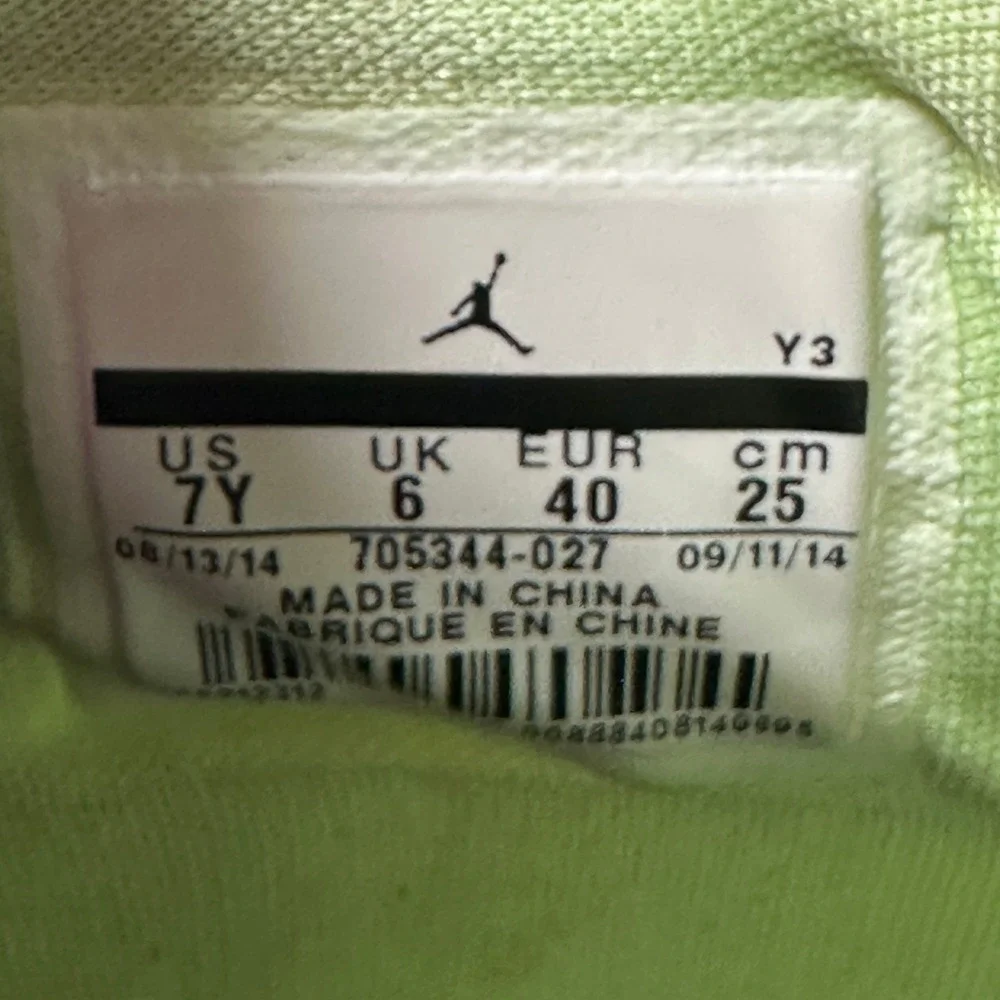 Jordan 4 Retro GG Lemon Lime Black Pink Kids Shoes‎ 705344-027 Size 7Y